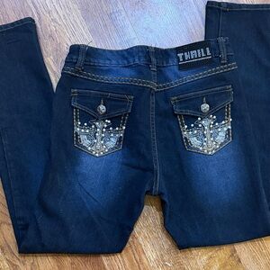 Women's THRILL Blue Embellished Jeans SIZE 6